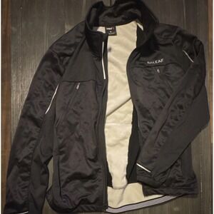 Baleaf Men's Black Cycling Jacket Reflective Fleece Lined Full Zip Medium
